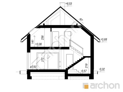 gotowy projekt Dom w anyżku 10 przekroj budynku