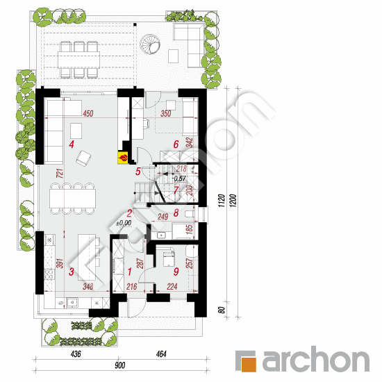 gotowy projekt Dom w anyżku 10 rzut parteru
