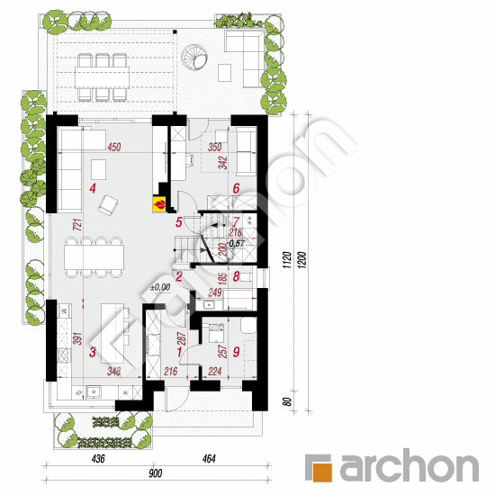 gotowy projekt Dom w anyżku 10 rzut parteru