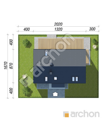 gotowy projekt Dom w kosaćcach 47 (E) sytuacja