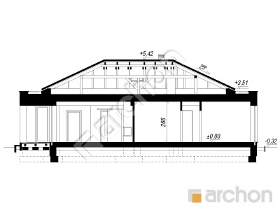 gotowy projekt Dom w perowskiach (E) przekroj budynku