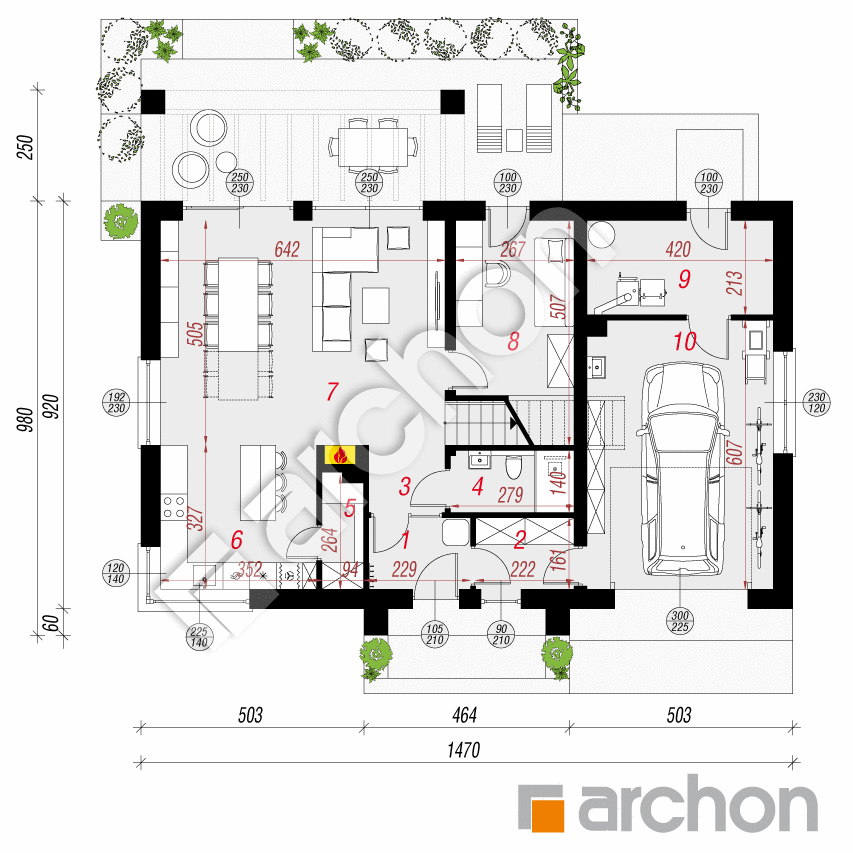 gotowy projekt Dom w balsamowcach 4 rzut parteru