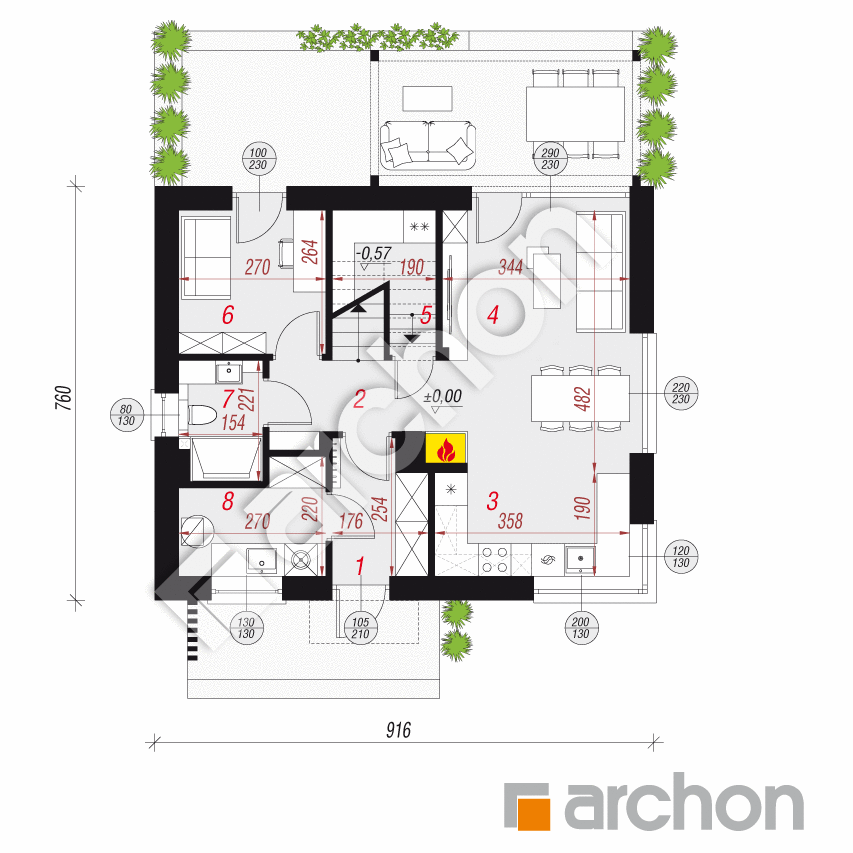 gotowy projekt Dom w zielistkach 24 rzut parteru