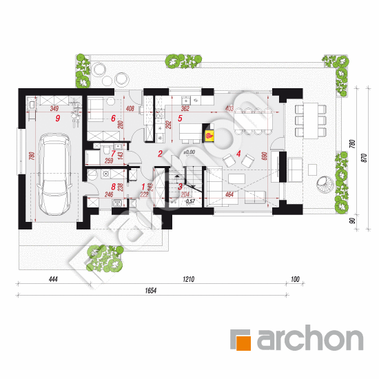 gotowy projekt Dom w ambrowcach 3 (G) rzut parteru