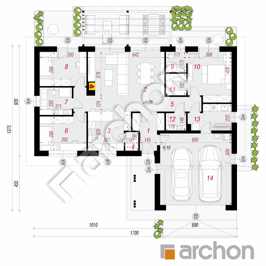 gotowy projekt Dom w stellariach (G2E) rzut parteru