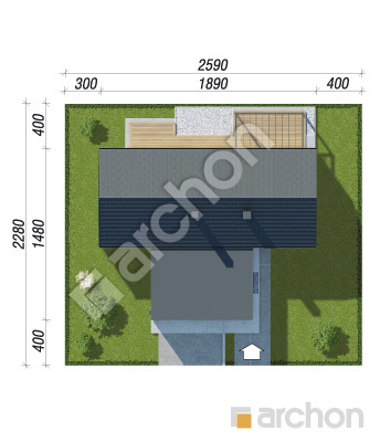 gotowy projekt Dom w kosaćcach 48 (G2E) sytuacja