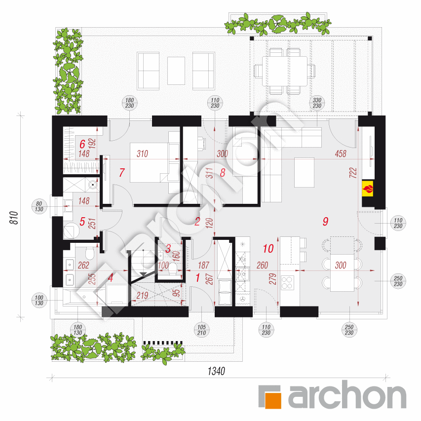 gotowy projekt Dom w kosaćcach 14 (N) rzut parteru