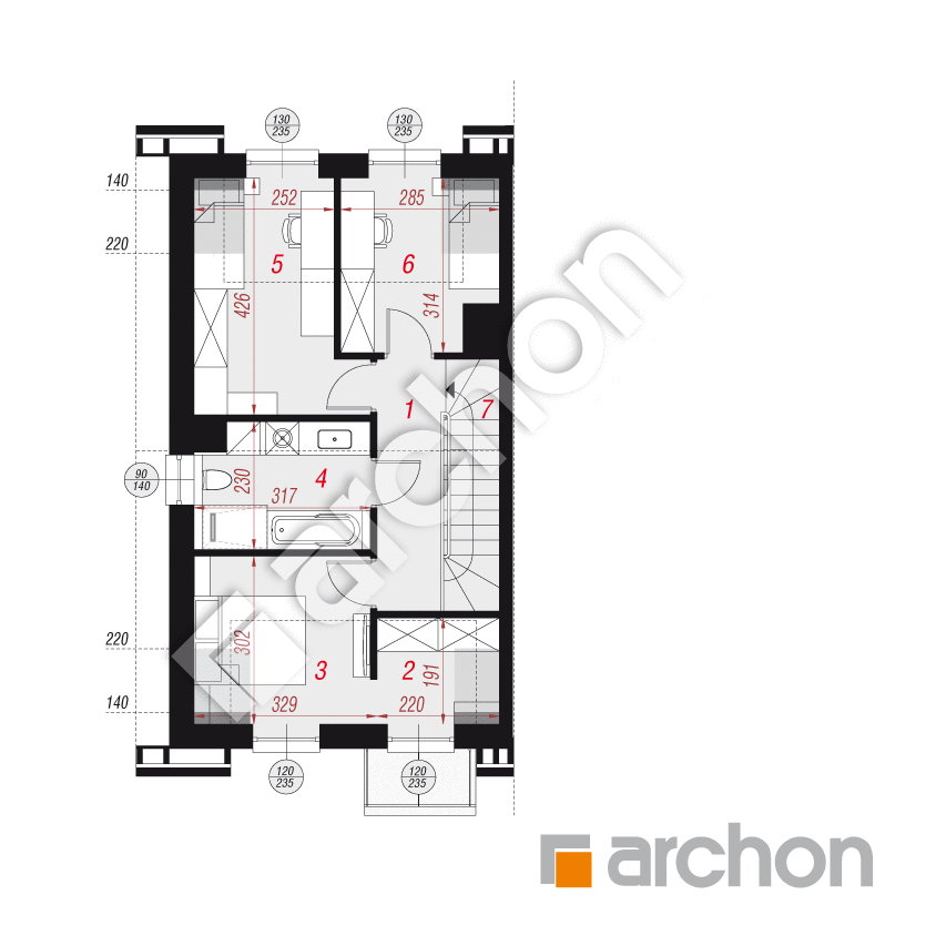 gotowy projekt Dom w riveach 16 (GB) rzut poddasza
