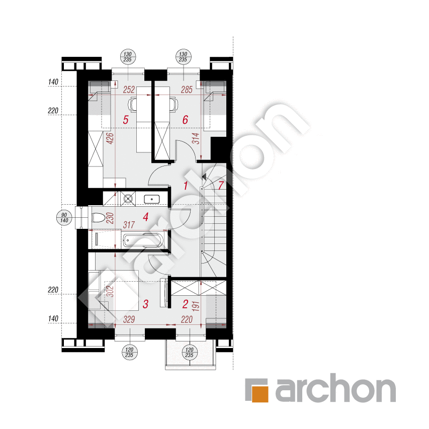 gotowy projekt Dom w riveach 16 (GB) rzut poddasza