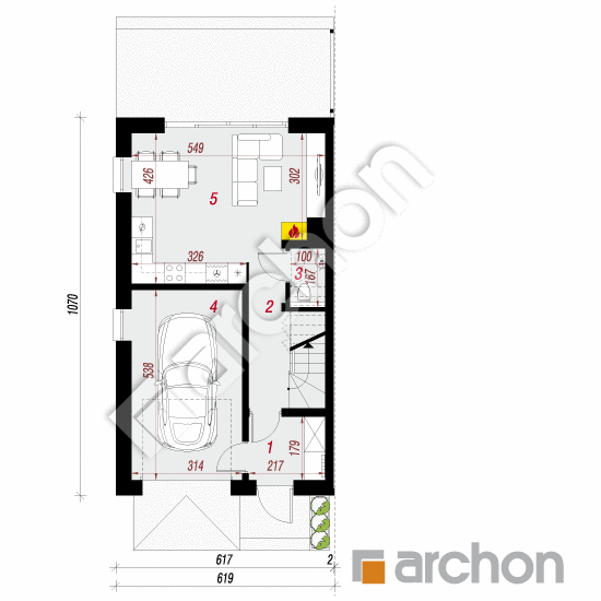 gotowy projekt Dom w riveach 16 (GB) rzut parteru