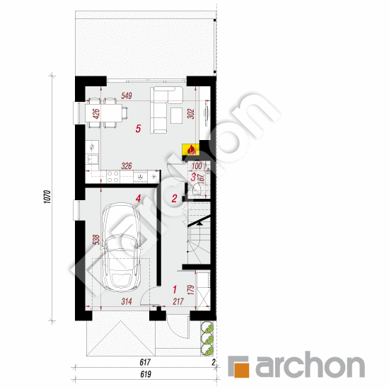 gotowy projekt Dom w riveach 16 (GB) rzut parteru