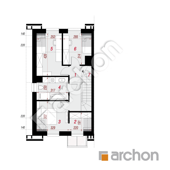 gotowy projekt Dom w riveach 16 (GB) rzut poddasza