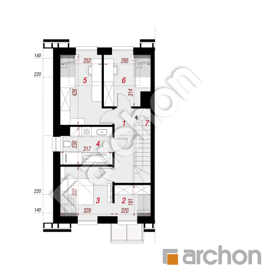 gotowy projekt Dom w riveach 16 (GB) rzut poddasza