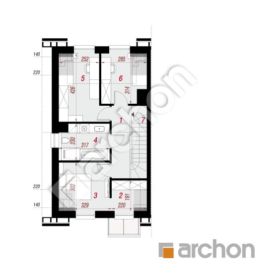 gotowy projekt Dom w riveach 16 (GB) rzut poddasza