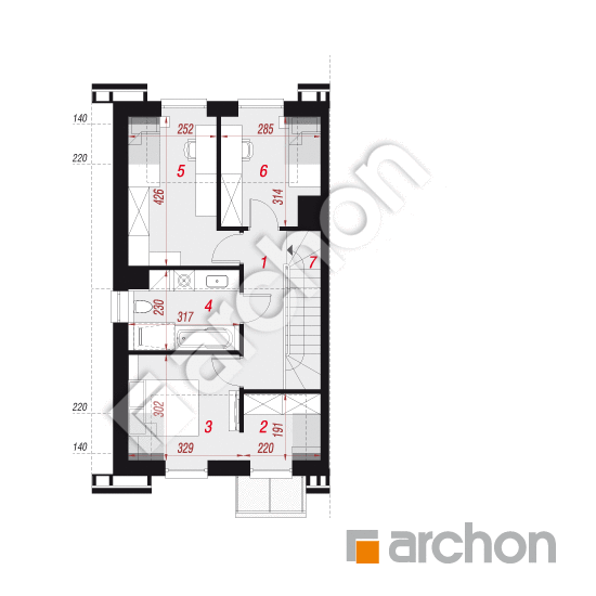 gotowy projekt Dom w riveach 16 (GB) rzut poddasza