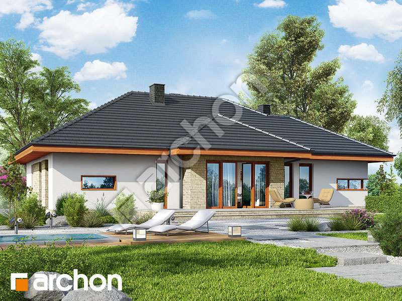 gotowy projekt Dom w cyprysikach widok 1