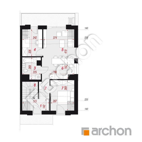 gotowy projekt Dom w bratkach 7 (R2B) rzut poddasza