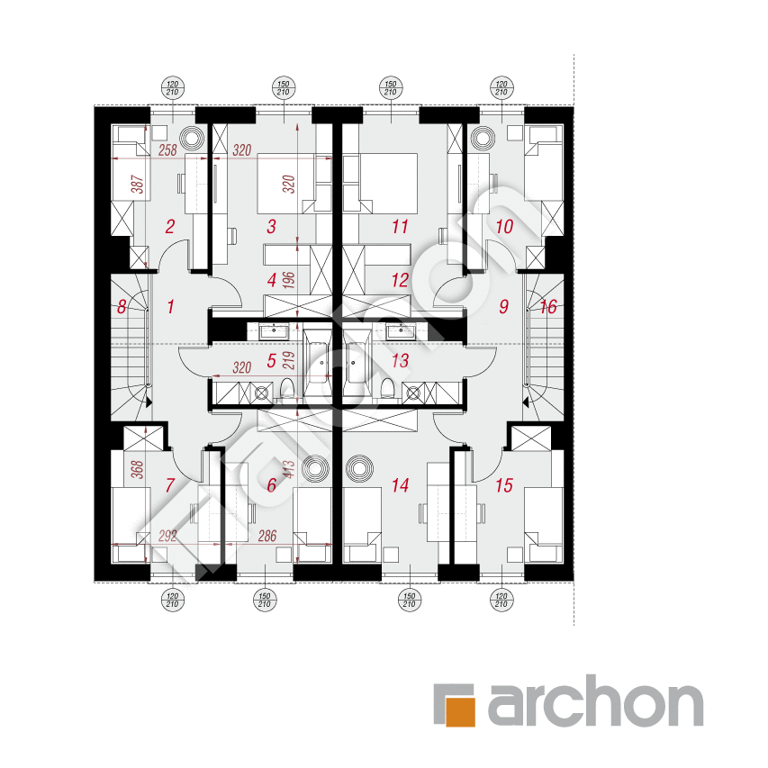 gotowy projekt Dom pod miłorzębem 12 (GR2BA) rzut poddasza
