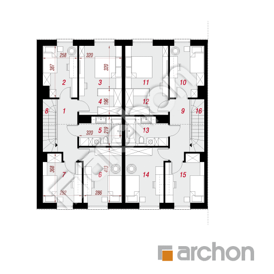 gotowy projekt Dom pod miłorzębem 12 (GR2BA) rzut poddasza