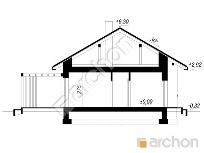 gotowy projekt Dom w kruszczykach 33 przekroj budynku
