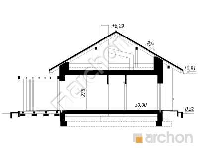 gotowy projekt Dom w kruszczykach 33 przekroj budynku