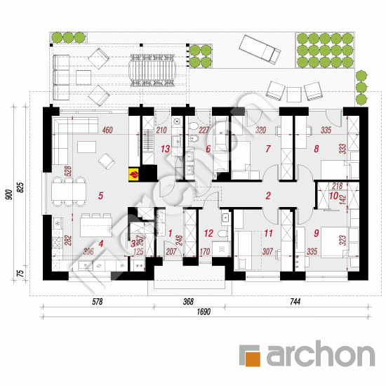 gotowy projekt Dom w kruszczykach 33 rzut parteru