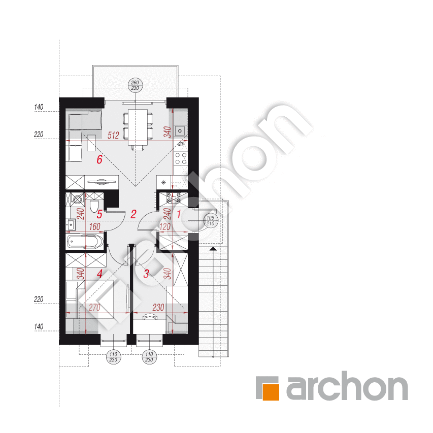 gotowy projekt Dom w omanach (R2BE) rzut poddasza