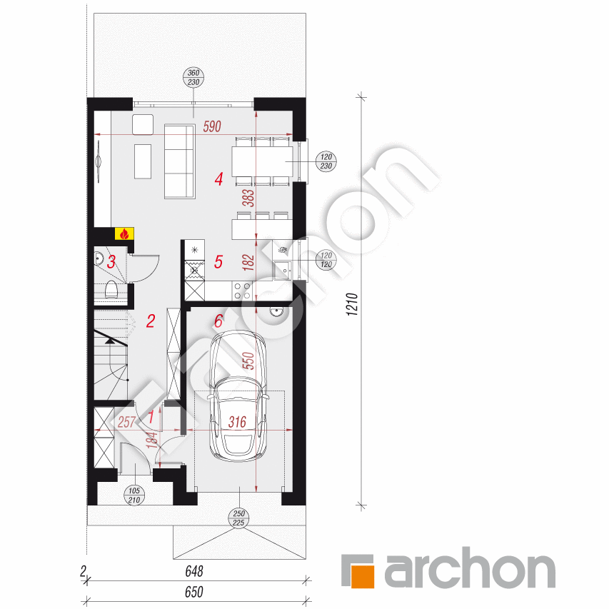 gotowy projekt Dom w riveach 8 (GB) rzut parteru