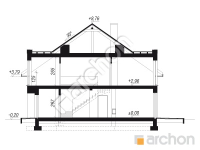 gotowy projekt Dom w riveach 8 (GB) przekroj budynku