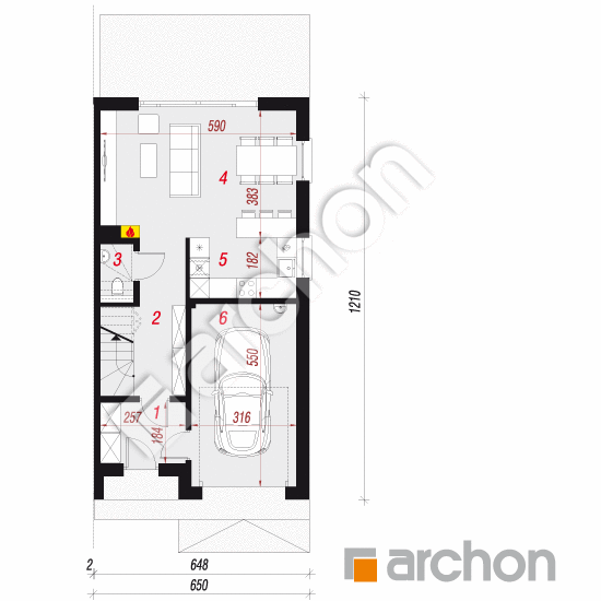 gotowy projekt Dom w riveach 8 (GB) rzut parteru