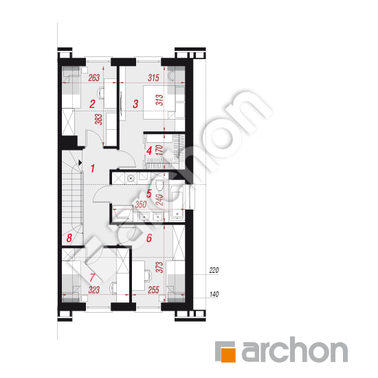 gotowy projekt Dom w riveach 8 (GB) rzut poddasza