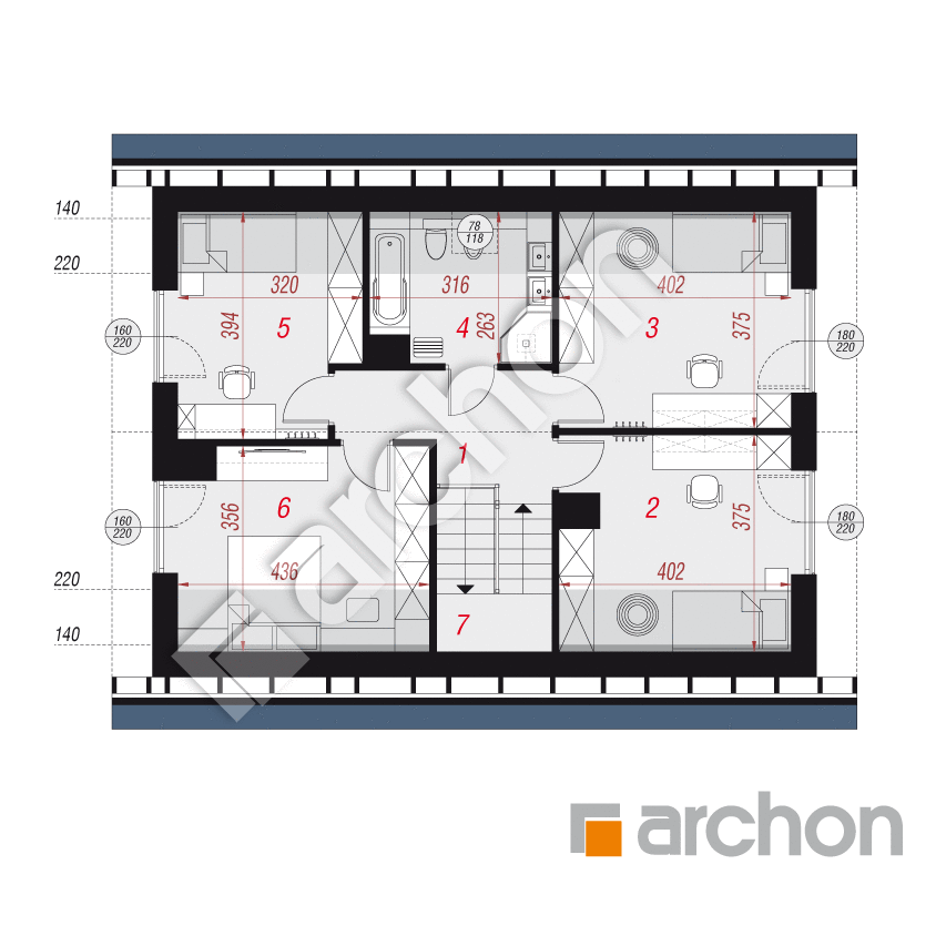 gotowy projekt Dom w malinówkach 52 rzut poddasza