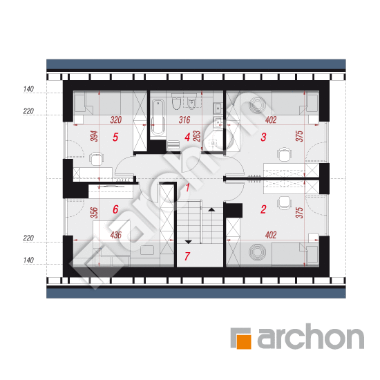 gotowy projekt Dom w malinówkach 52 rzut poddasza