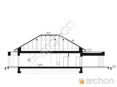 gotowy projekt Dom pod złotokapem 2 (GE) przekroj budynku
