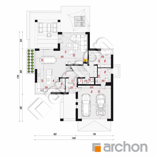 gotowy projekt Dom w felicjach 4 (G2) rzut parteru
