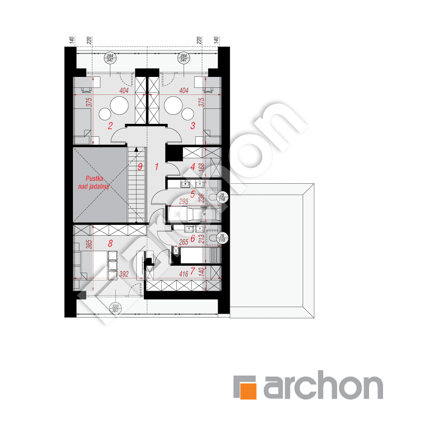 gotowy projekt Dom w sanwitaliach 2 (G2E) rzut poddasza