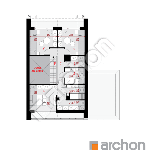 gotowy projekt Dom w sanwitaliach 2 (G2E) rzut poddasza