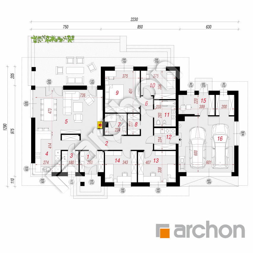 gotowy projekt Dom w alwach 3 (G2) rzut parteru