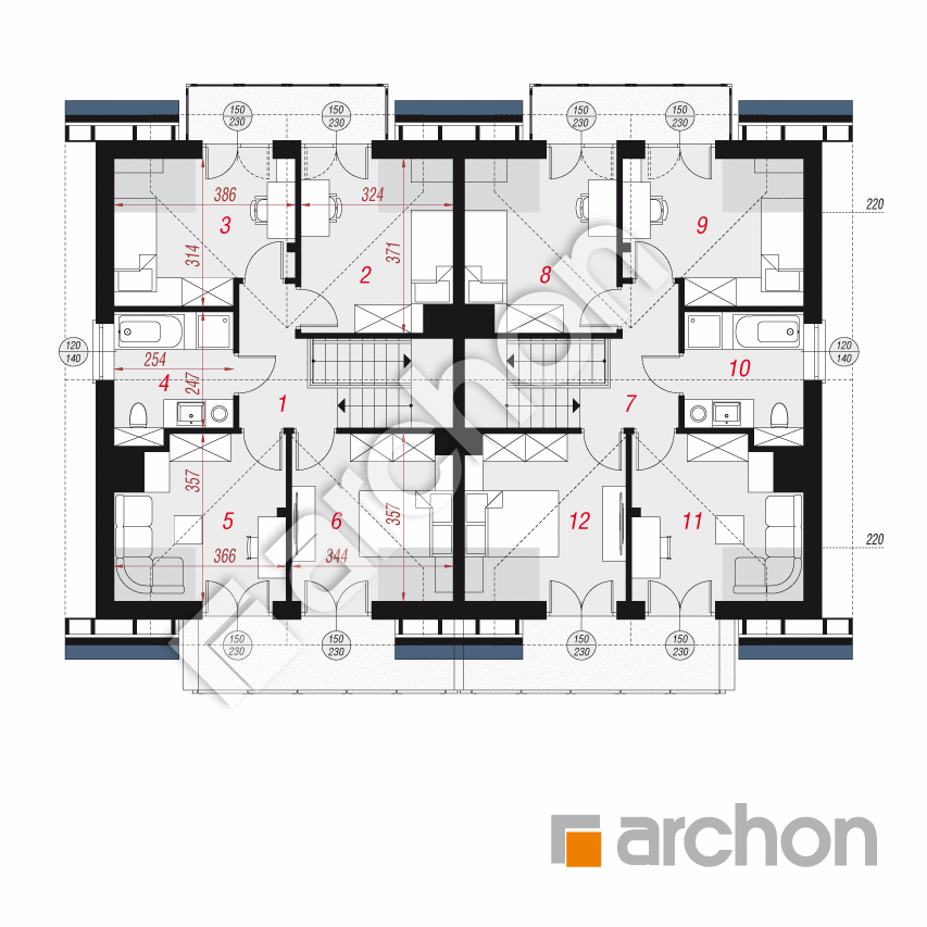 gotowy projekt Dom w klematisach 21 (R2) rzut poddasza