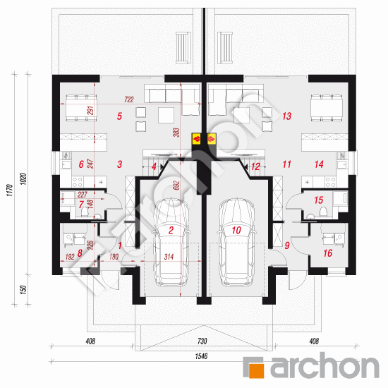 gotowy projekt Dom w klematisach 21 (R2) rzut parteru