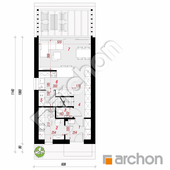 gotowy projekt Dom w muszkatach 4 (E) rzut parteru