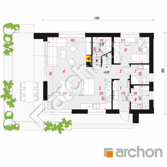 gotowy projekt Dom w wisteriach 19 rzut parteru