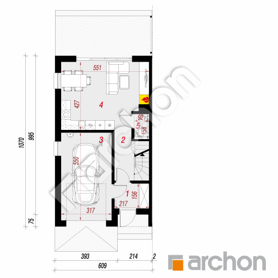 gotowy projekt Dom w riveach 22 (GB) rzut parteru