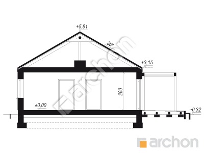 gotowy projekt Dom w kruszczykach 20 (GE) przekroj budynku