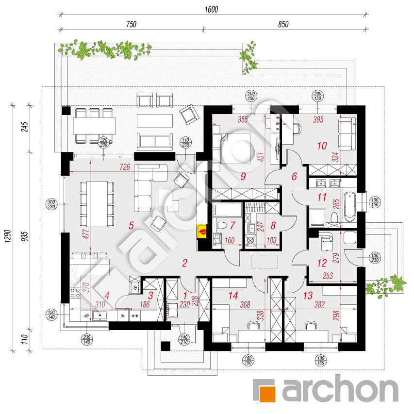 gotowy projekt Dom w alwach 3 (A) rzut parteru