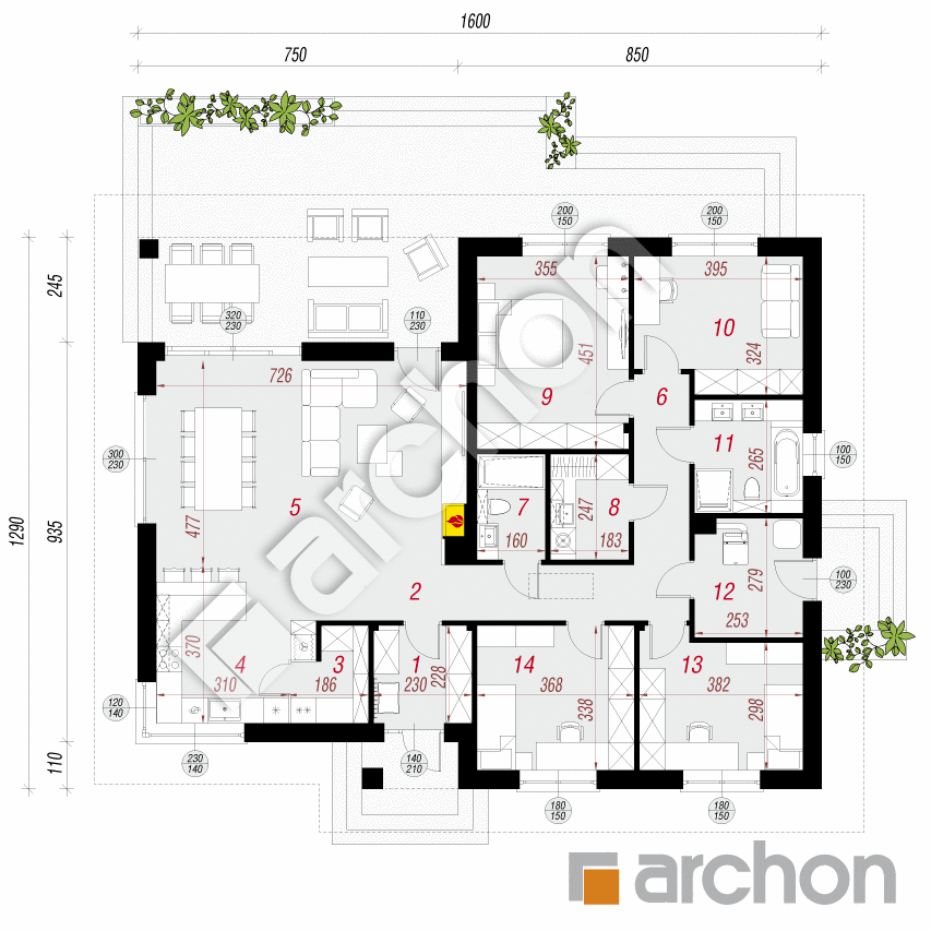 gotowy projekt Dom w alwach 3 (A) rzut parteru