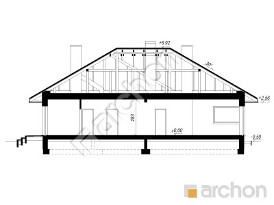 gotowy projekt Dom w alwach 3 (A) przekroj budynku