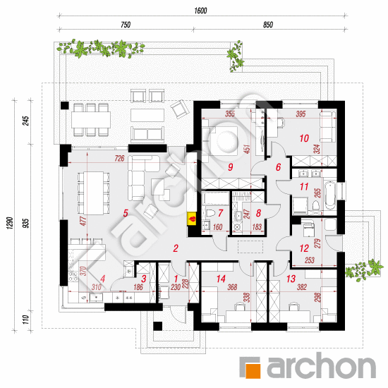 gotowy projekt Dom w alwach 3 (A) rzut parteru