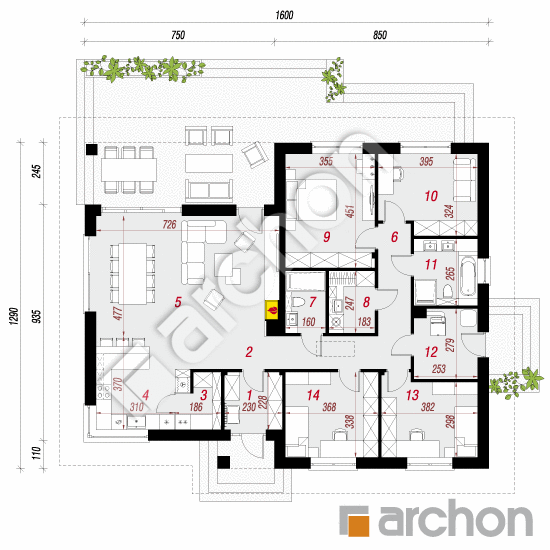 gotowy projekt Dom w alwach 3 (A) rzut parteru