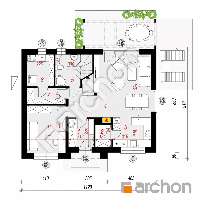 gotowy projekt Dom w jabłonkach 20 (E) OZE rzut parteru